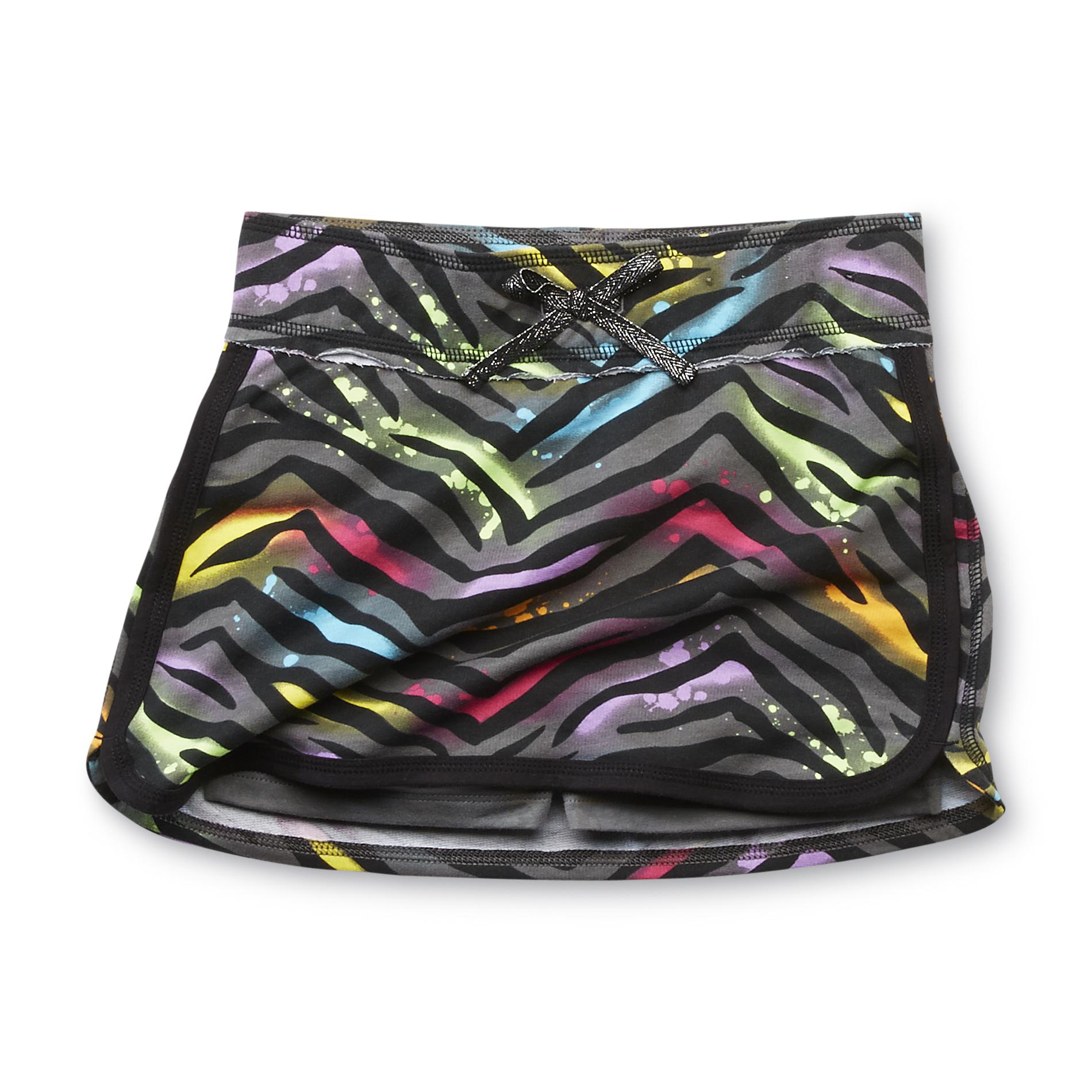 Basic Editions Girl's Scooter Skirt - Zebra Print