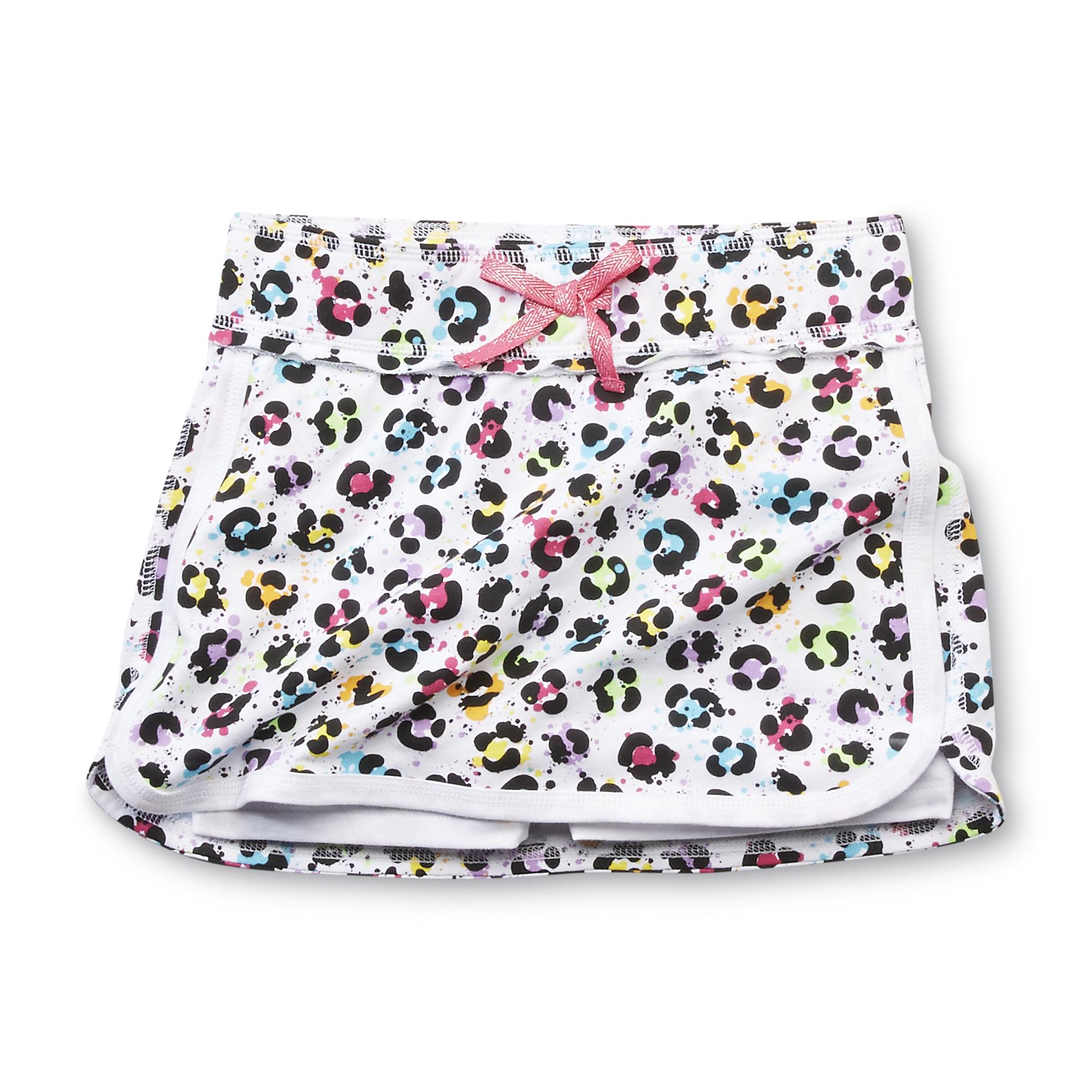 Basic Editions Girl's Scooter Skirt - Leopard Print