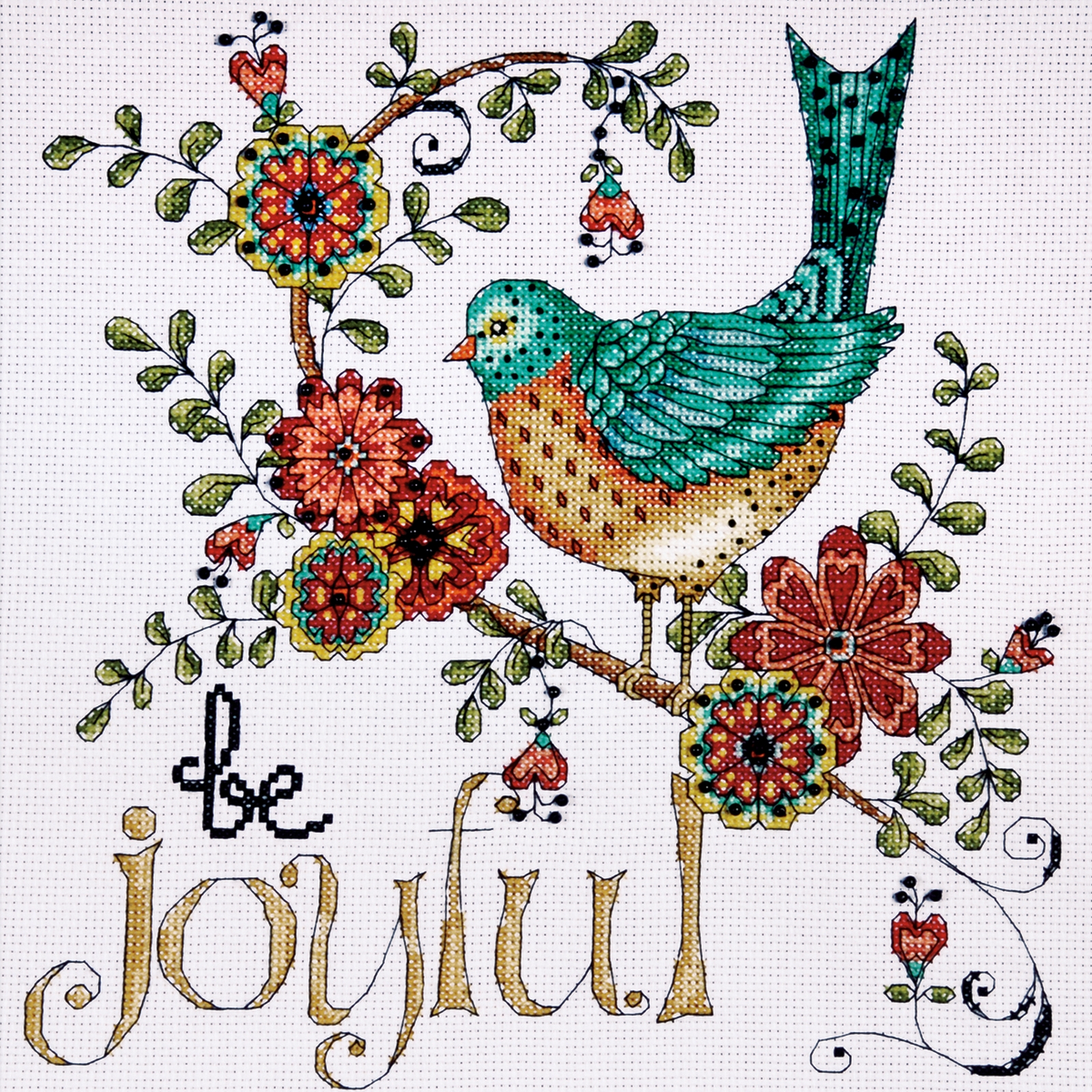 Heartfelt Be Joyful Counted Cross Stitch Kit-10"X10" 14 Count