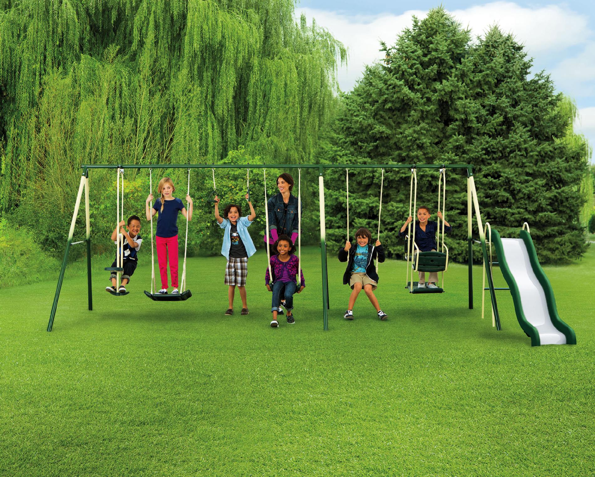 Sportspower Adventure Play Ii Metal Swing Set With Slide