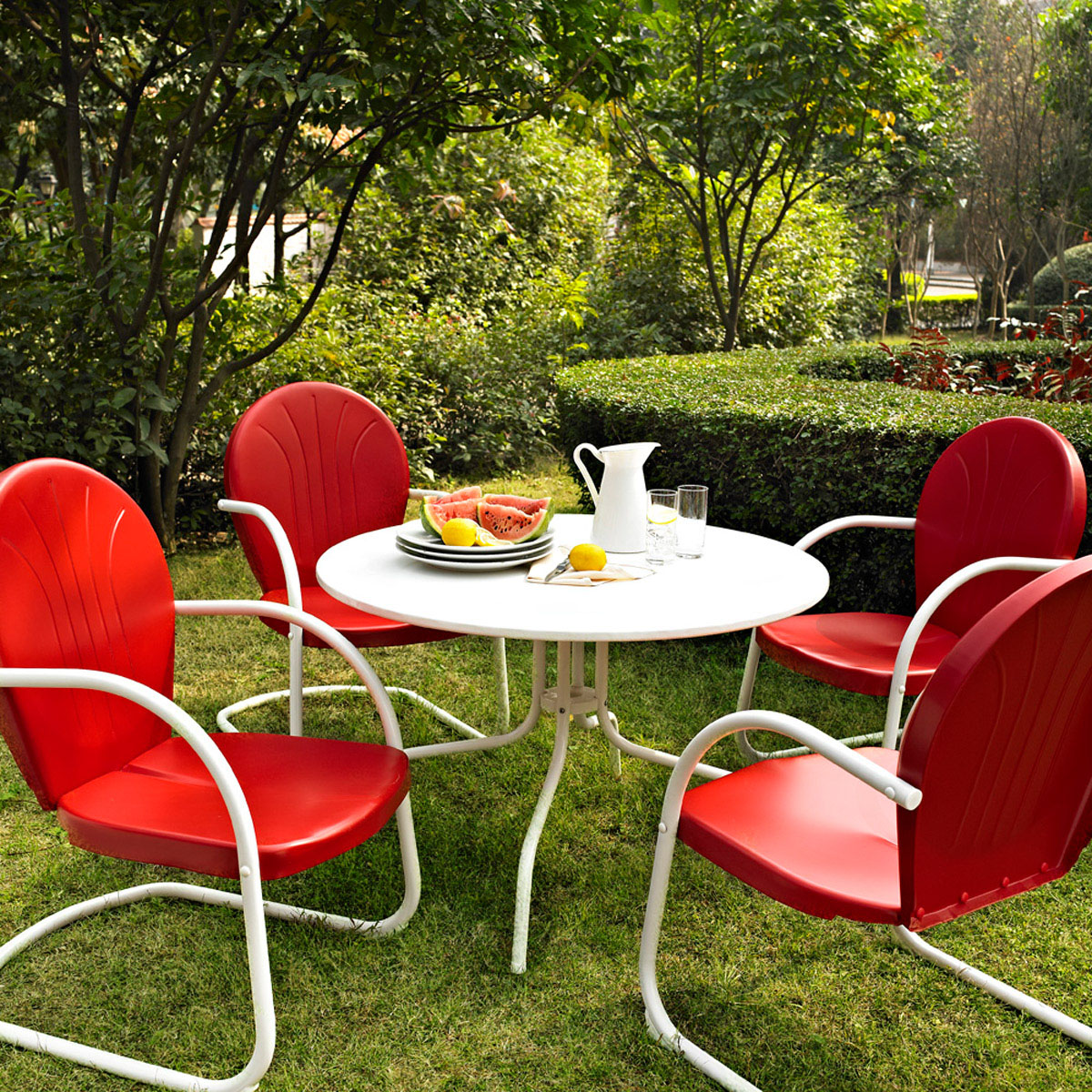 Crosley Outdoor Griffith Metal Five Piece Outdoor Dining Set