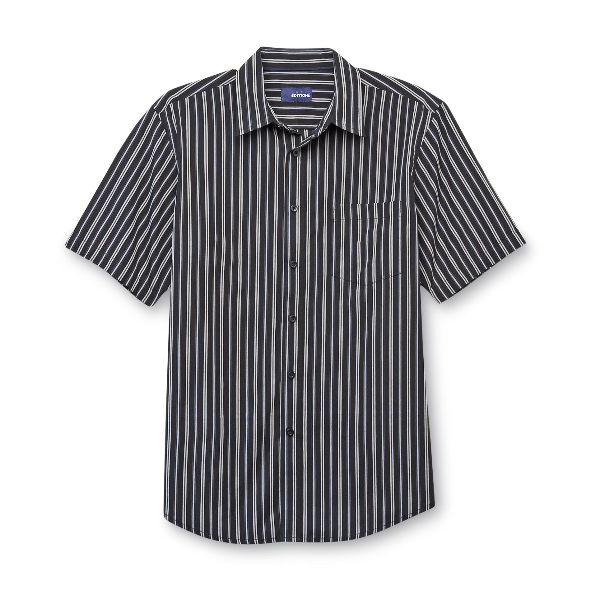 Basic Editions Men's Easy Care Woven Shirt - Striped