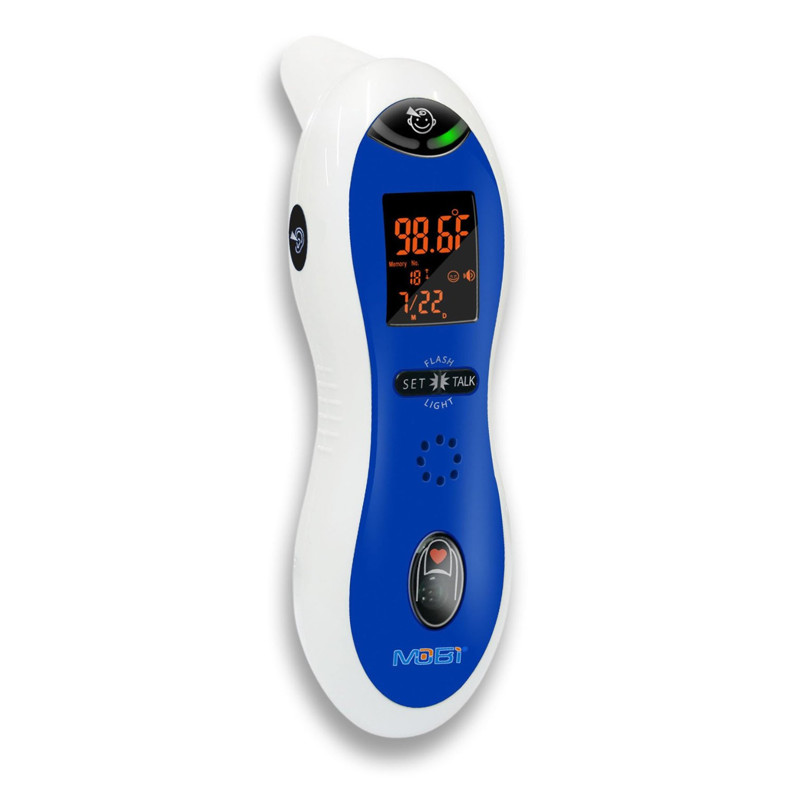 Mobi Dualscan Ultra Thermometer, White/Blue