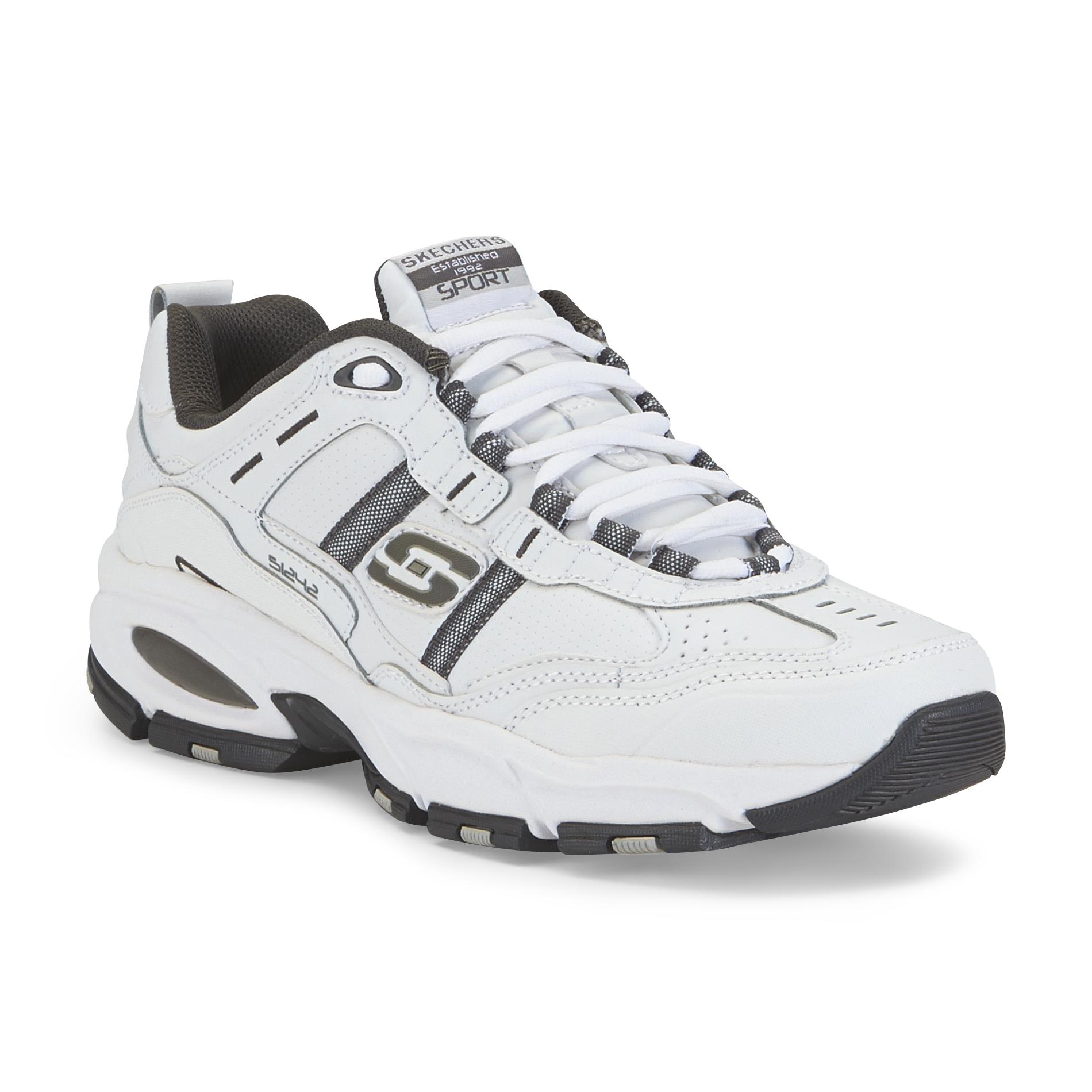 Skechers Men's Serpentine Memory Foam White/Grey Athletic Shoe