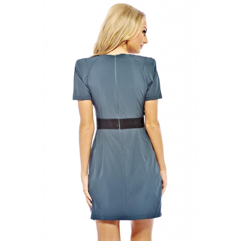 AX Paris Women's Band Belted Two In One Green Dress
