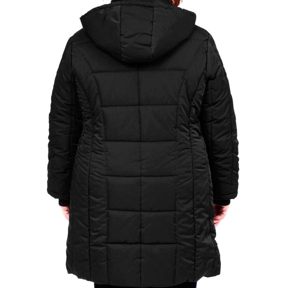 R&O Women's Plus Mid Calf Quilted Coat - Online Exclusive