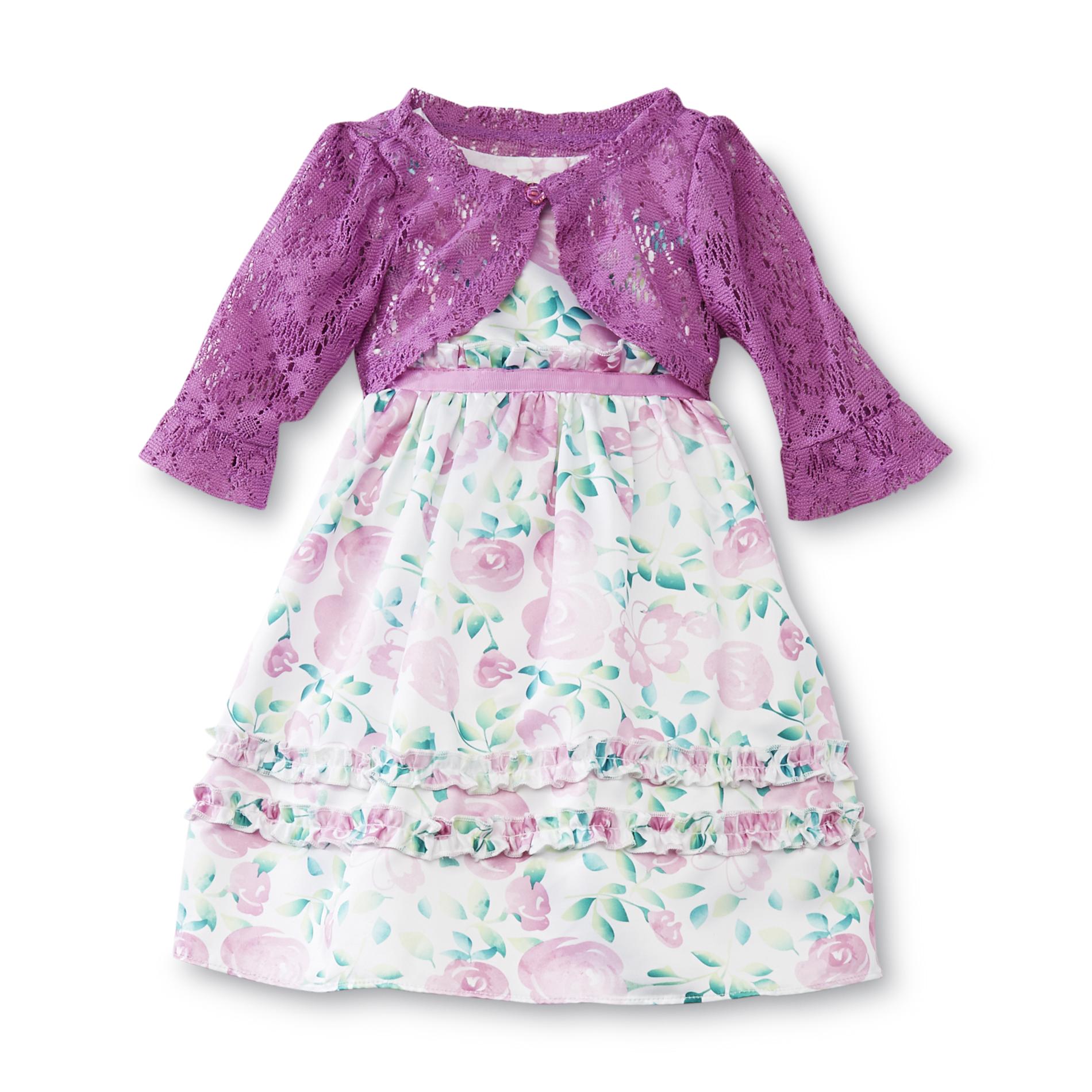 Holiday Editions Infant & Toddler Girls Dress & Shrug - Floral