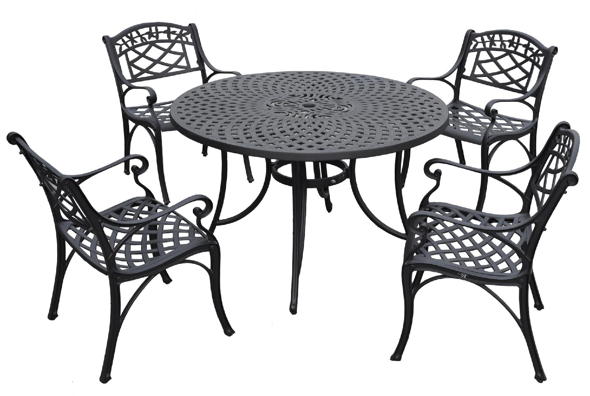 Crosley Outdoor Sedona Five Piece Cast Aluminum Outdoor Dining Set with Arm Chairs