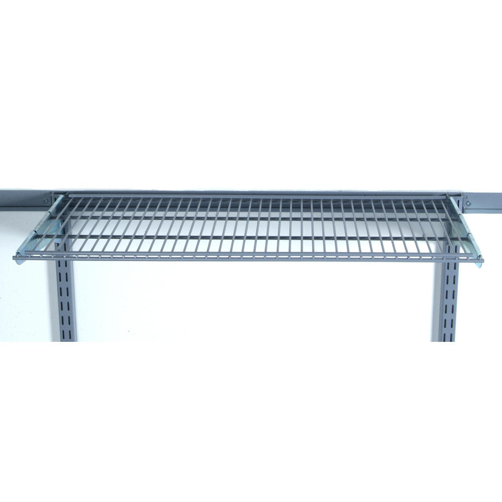 Storability 31 In. W x 5/8 In. H x 14-1/2 In. D Gray Epoxy Coated Steel Wire Shelf with Lock-On Hanging Brackets