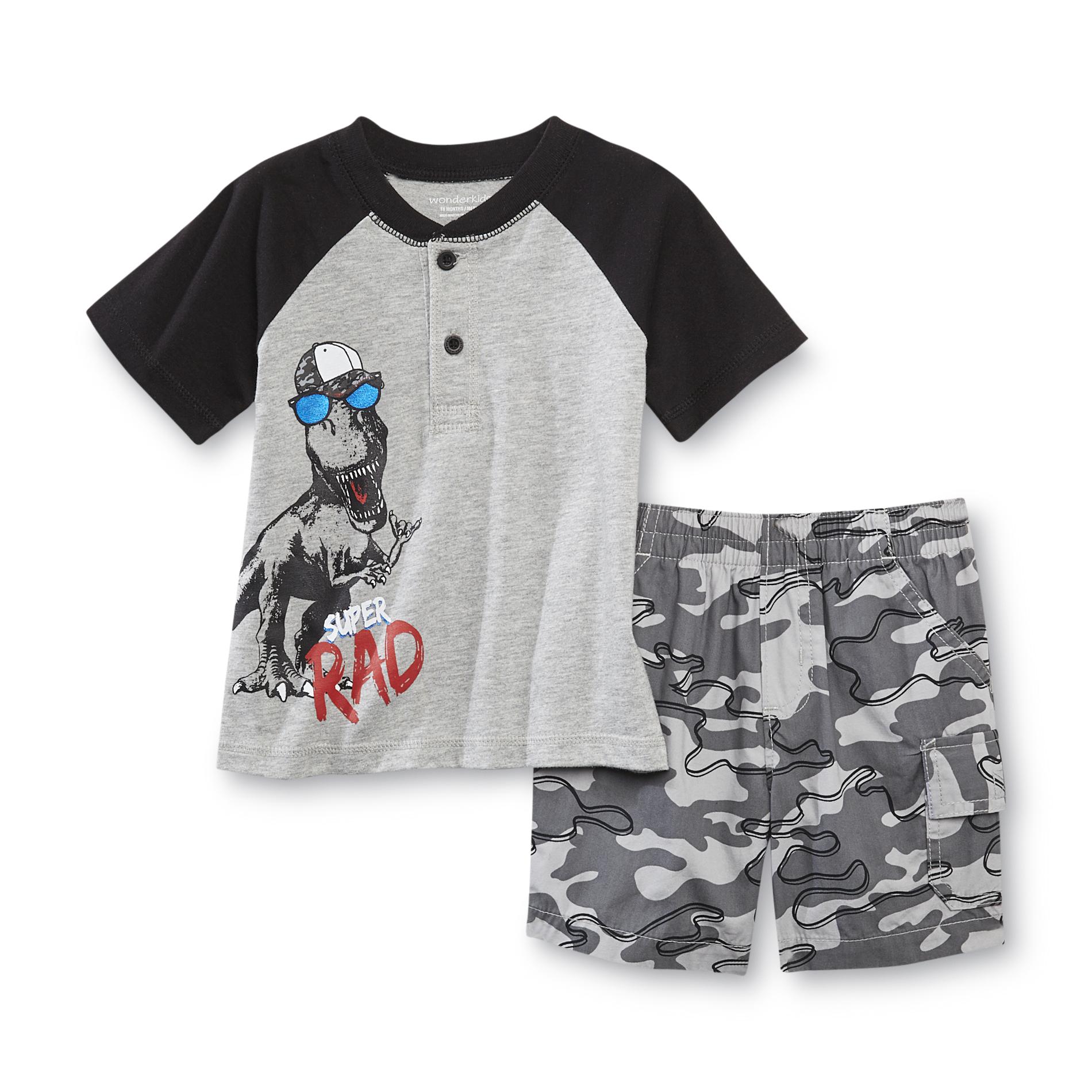 WonderKids Infant & Toddler Boy's Henley Shirt & Shorts - Super Rad