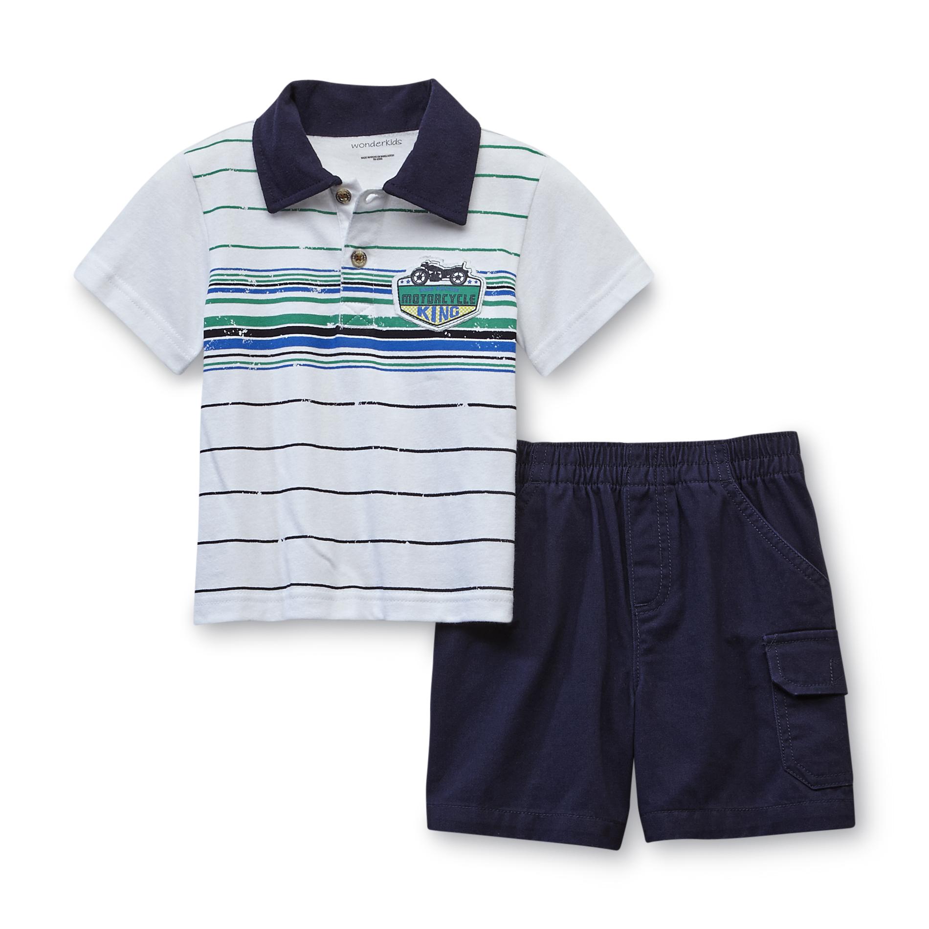 WonderKids Infant & Toddler Boy's Polo Shirt & Shorts - Striped