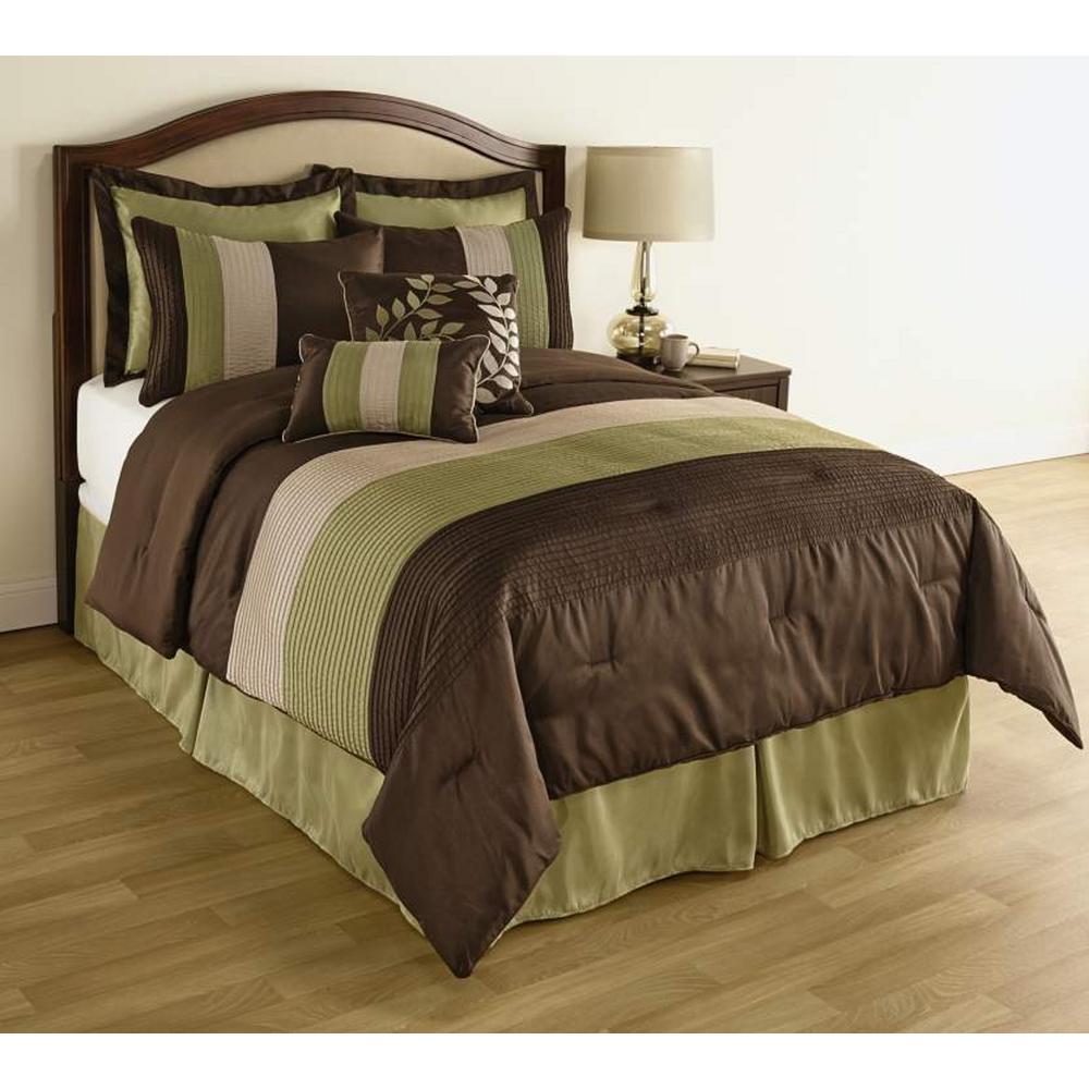 The Great Find Green, Brown and White Boston Bedding Set