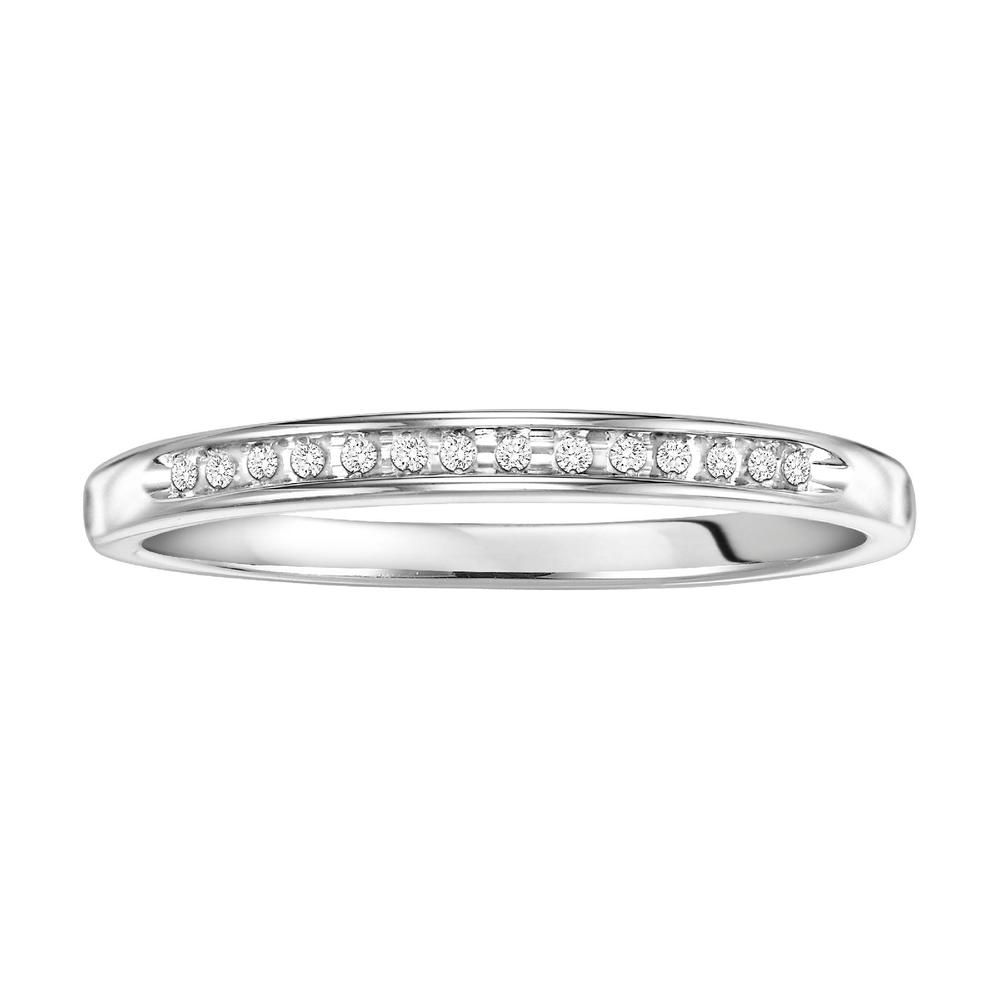 Promise Your Love 1/20 Cttw. Round Cut Diamond Engagement Band Sterling Silver
