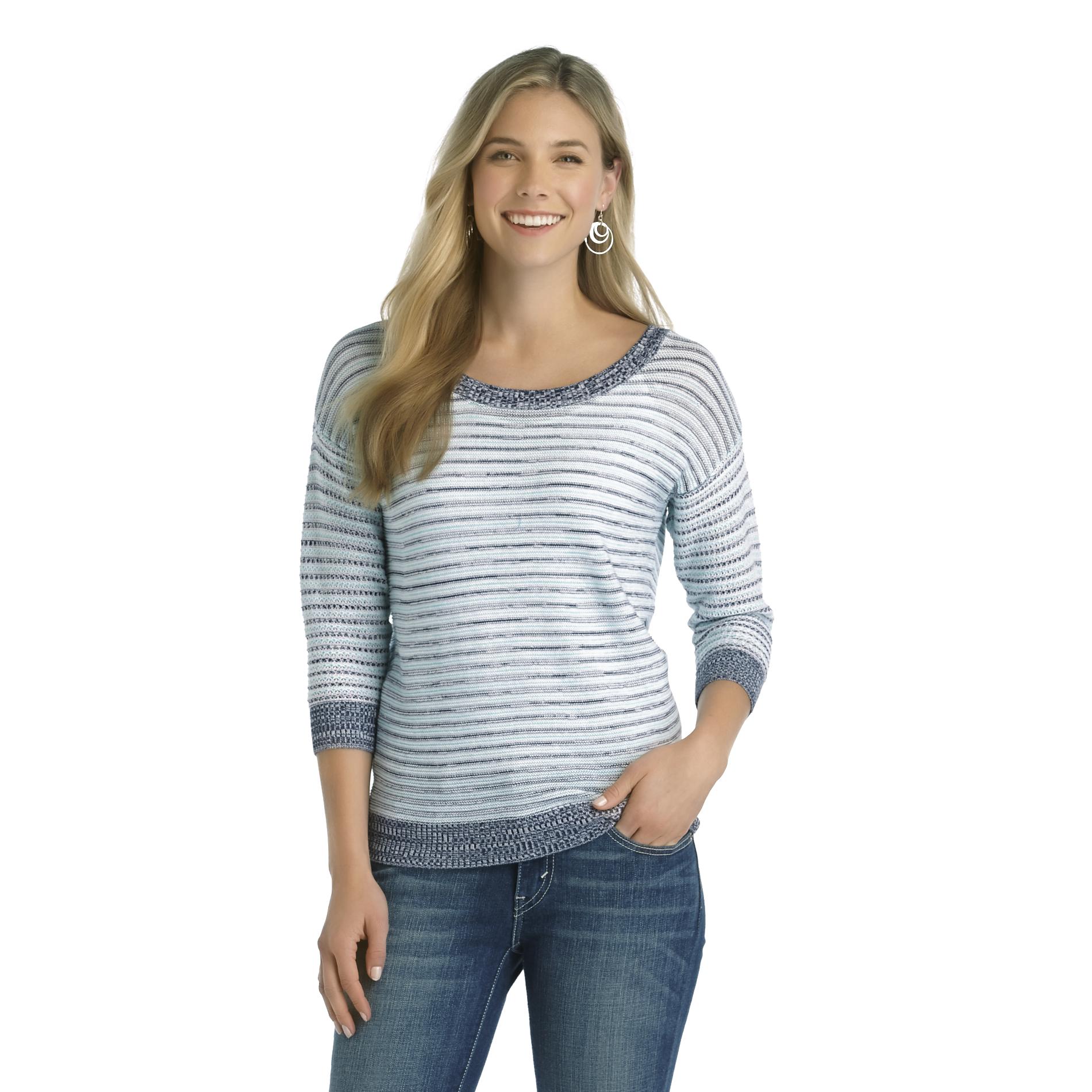 Route 66 Women's Mixed Stitch Sweater - Striped