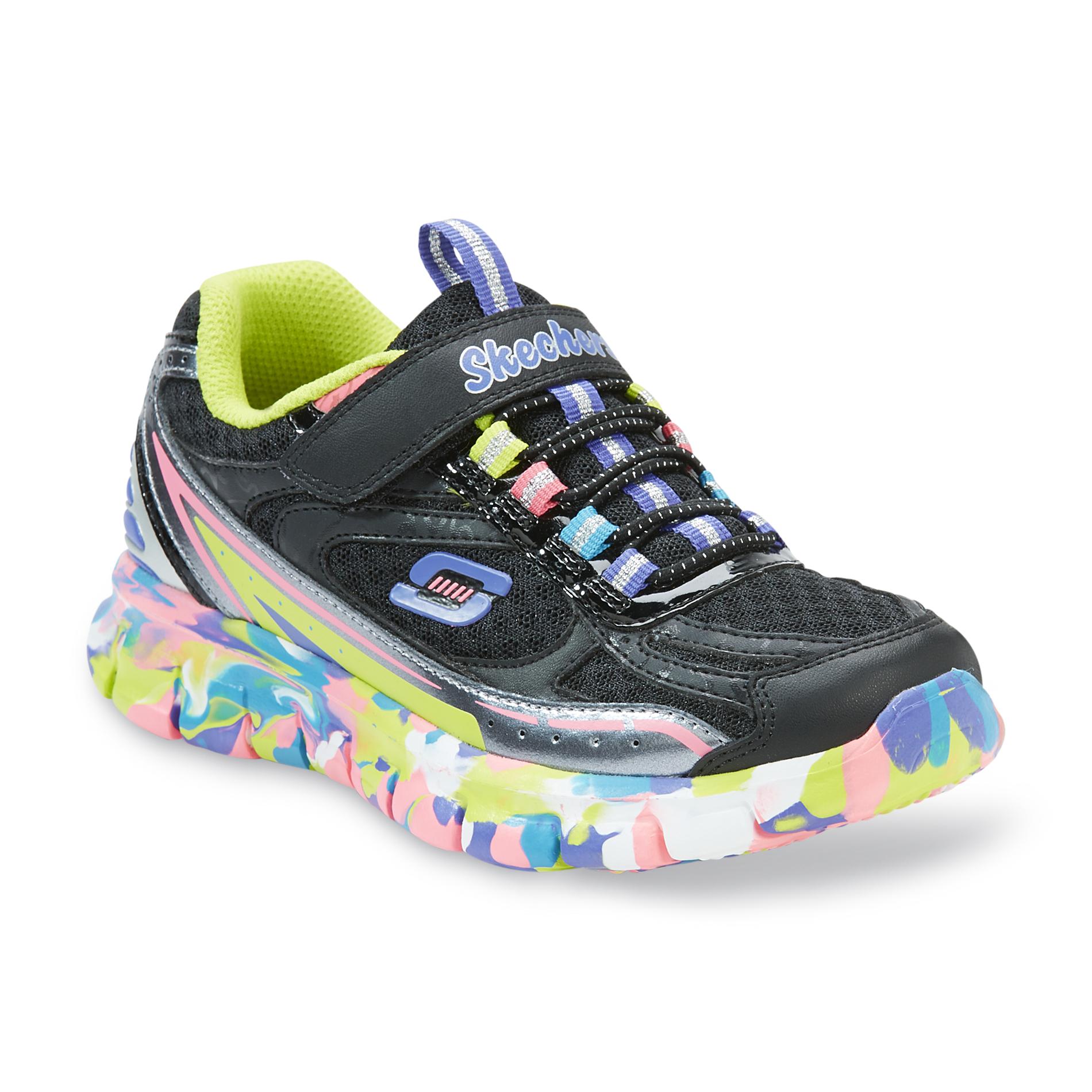 Skechers Girl's Dreamwaves Black/Multicolor Athletic Shoe