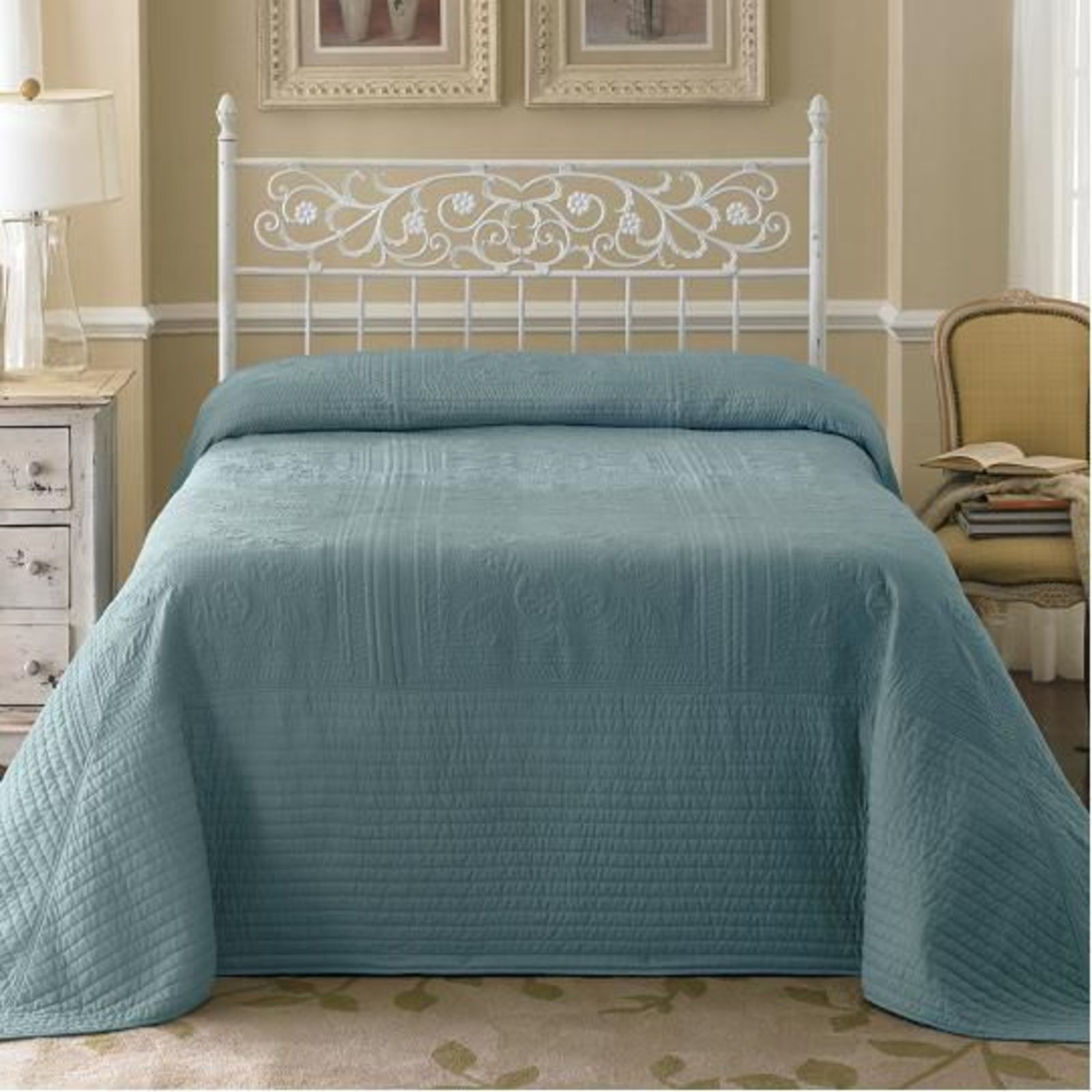 Cannon Tile Bedspread - Blue