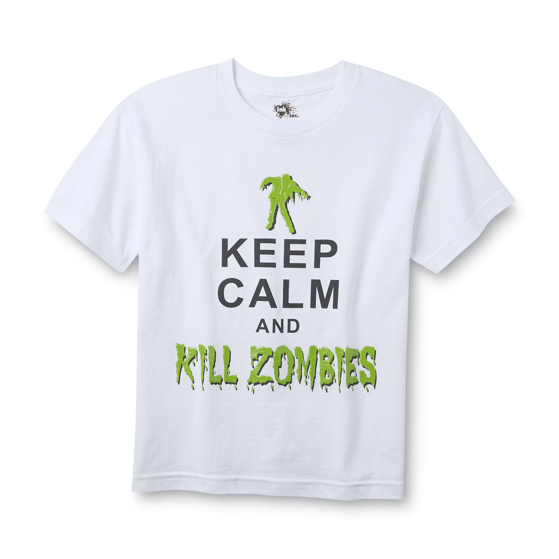 Infinite Visions Boy's Textured Graphic T-Shirt - Kill Zombies