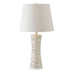Kenroy Home 21056WH 14&quot; x 14&quot; x 26&quot; Gloss White Ceramic Glover Table Lamp