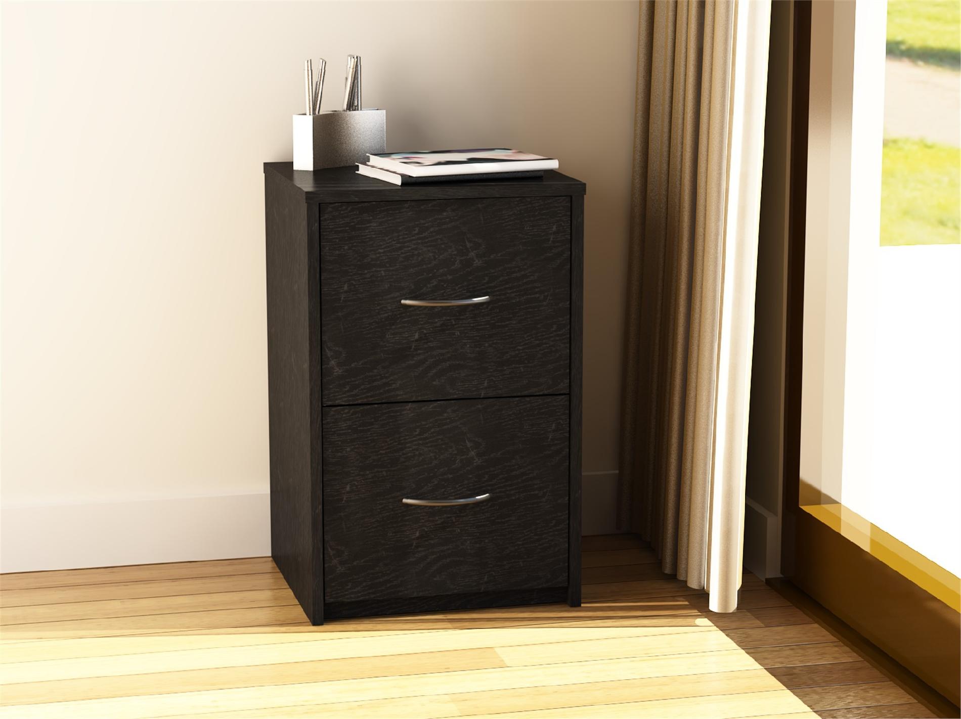 Dorel Core 2 Drawer Black Ebony Ash File Cabinet