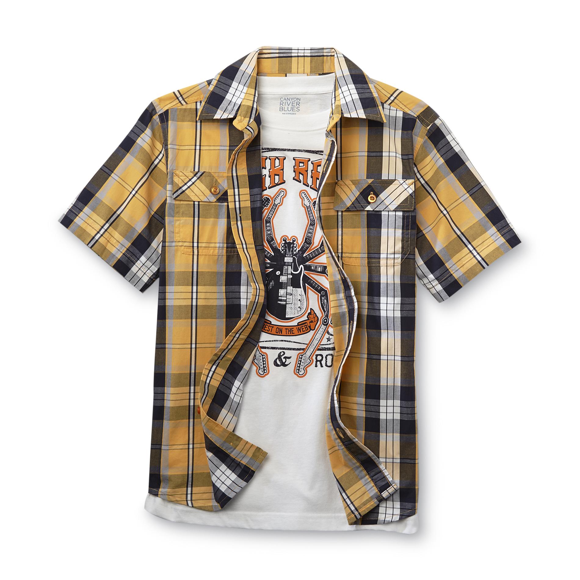 Canyon River Blues Boy's Button-Front Shirt & T-Shirt - Rock & Roll Spider