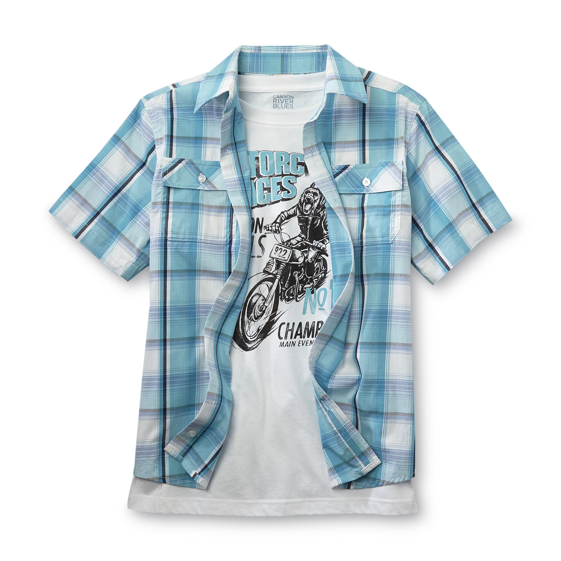 Canyon River Blues Boy's Button-Front Shirt & T-Shirt - Motorcycle Monkey