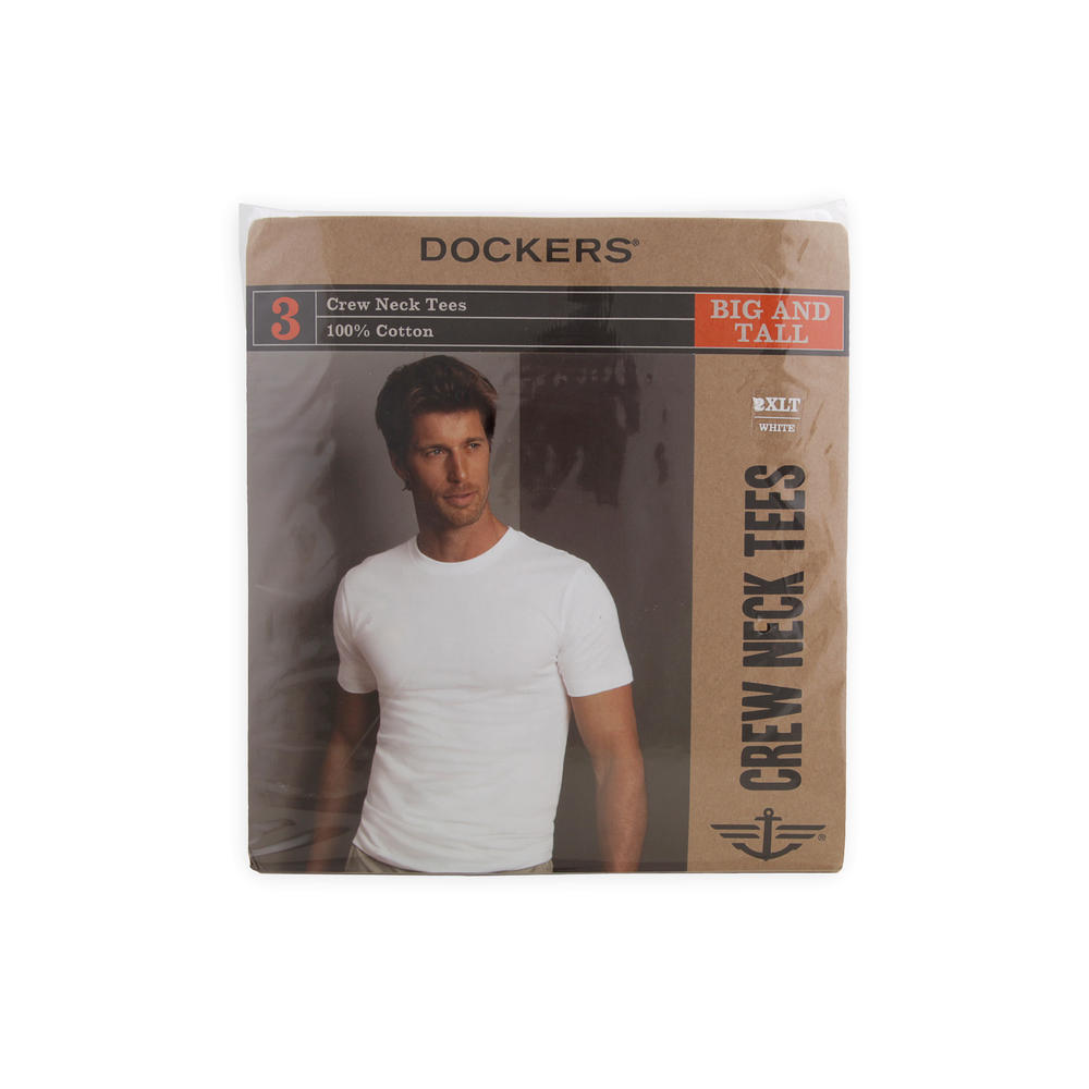 Dockers Men's Big & Tall Crew Neck T-Shirts - 3 Pack