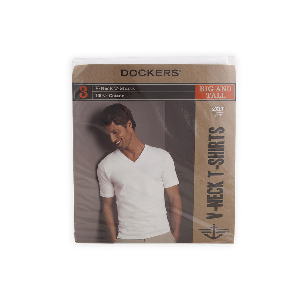 Dockers Men's Big & Tall V-Neck T-Shirts - 3 Pack