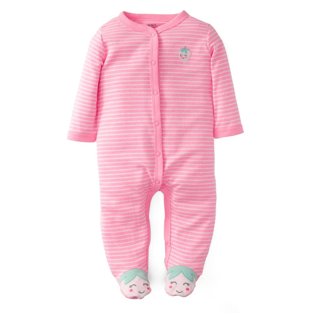 Carter's Newborn Girl's Footed Pajamas - Strawberry