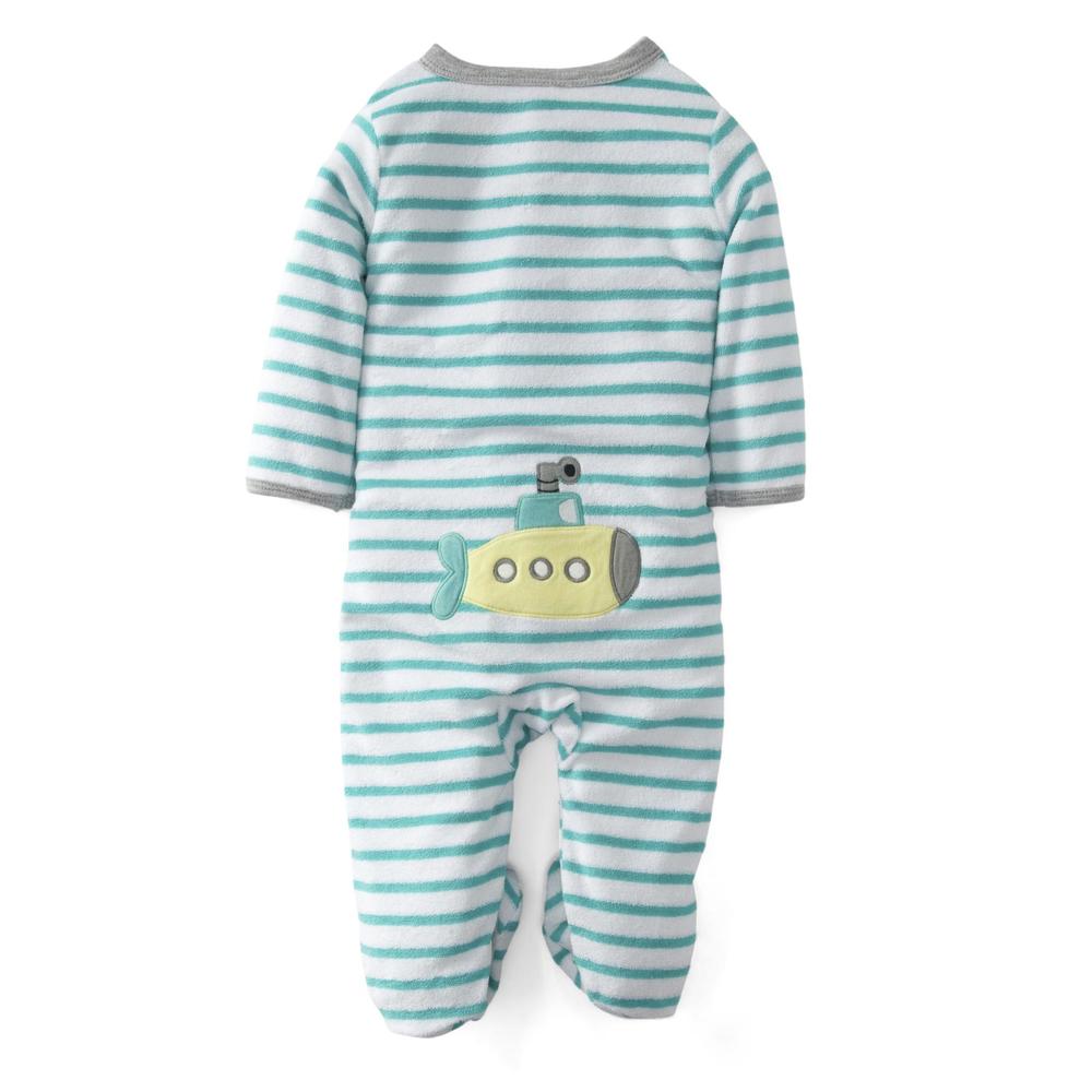 Carter's Newborn Boy's Microfleece Footed Pajamas - Striped