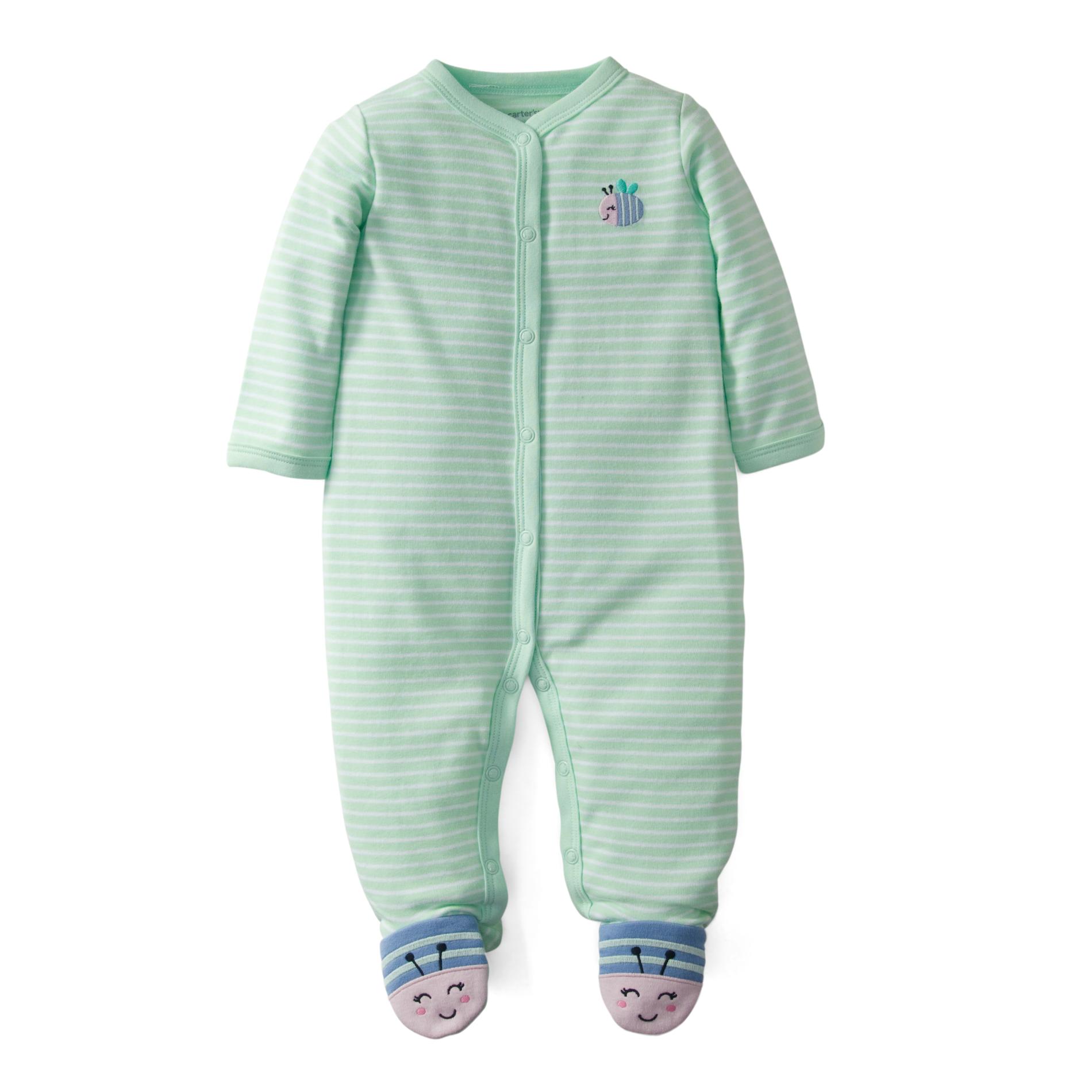 Carter's Newborn Girl's Footed Pajamas - Honey Bee