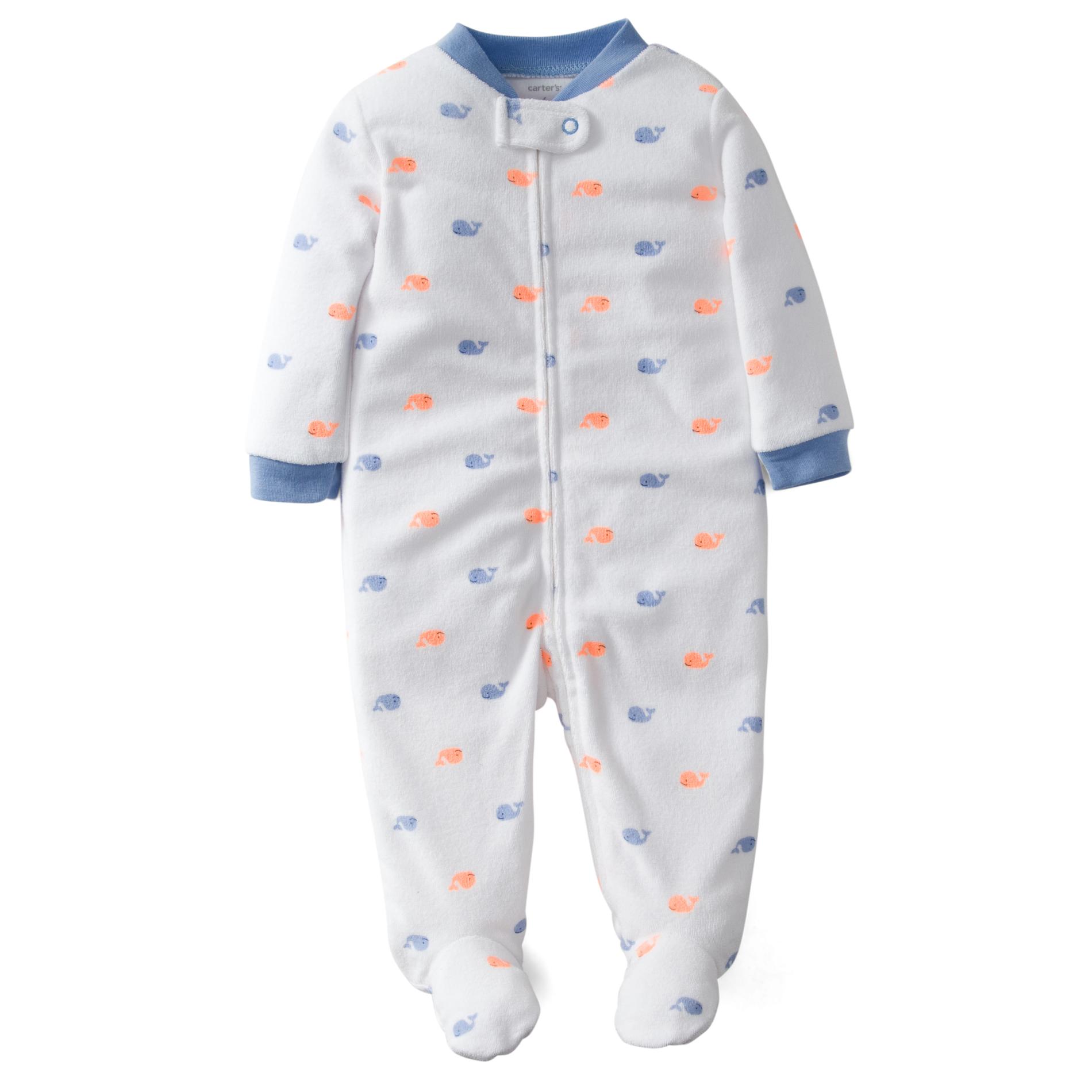 Carter's Newborn Boy's Footed Pajamas - Whales