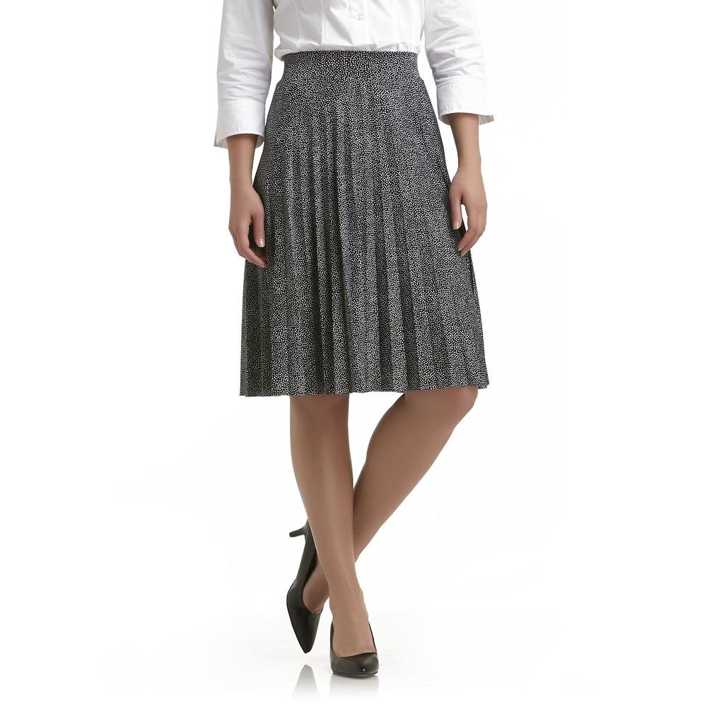 Covington Petite's Pull-On Pleated Skirt - Dots