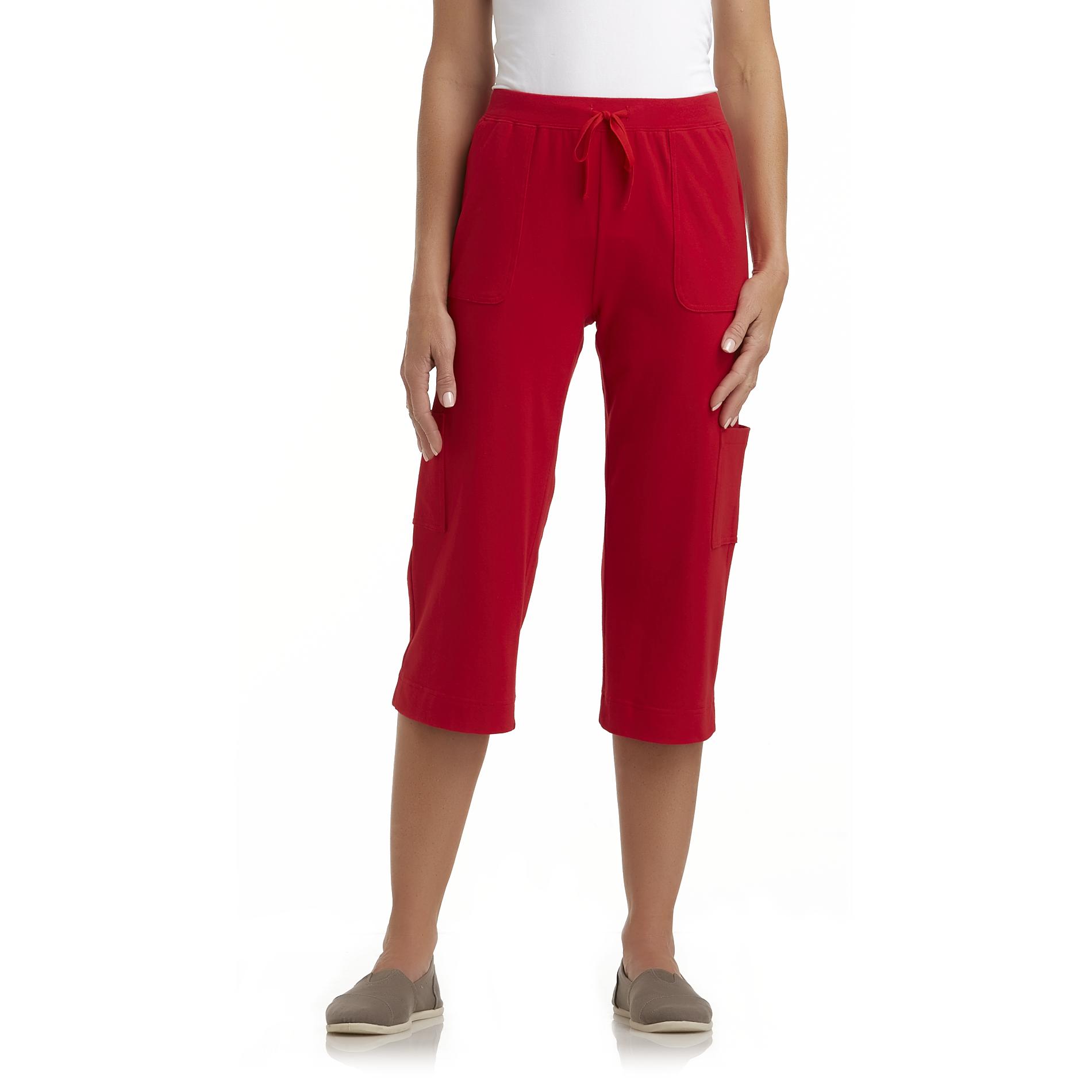 Basic Editions Women's Knit Capri Pants