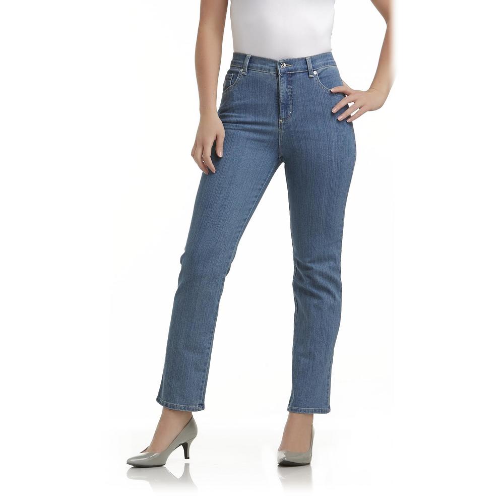 Gloria Vanderbilt Petite's Amanda Fit Straight Leg Jeans - Rhinestones