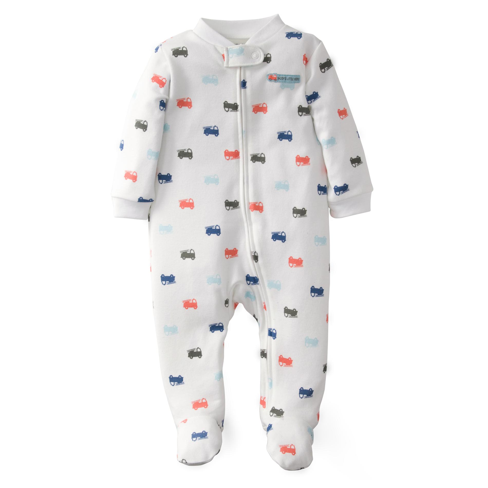 Carter's Newborn Boy's Microfleece Footed Pajamas - Firetrucks