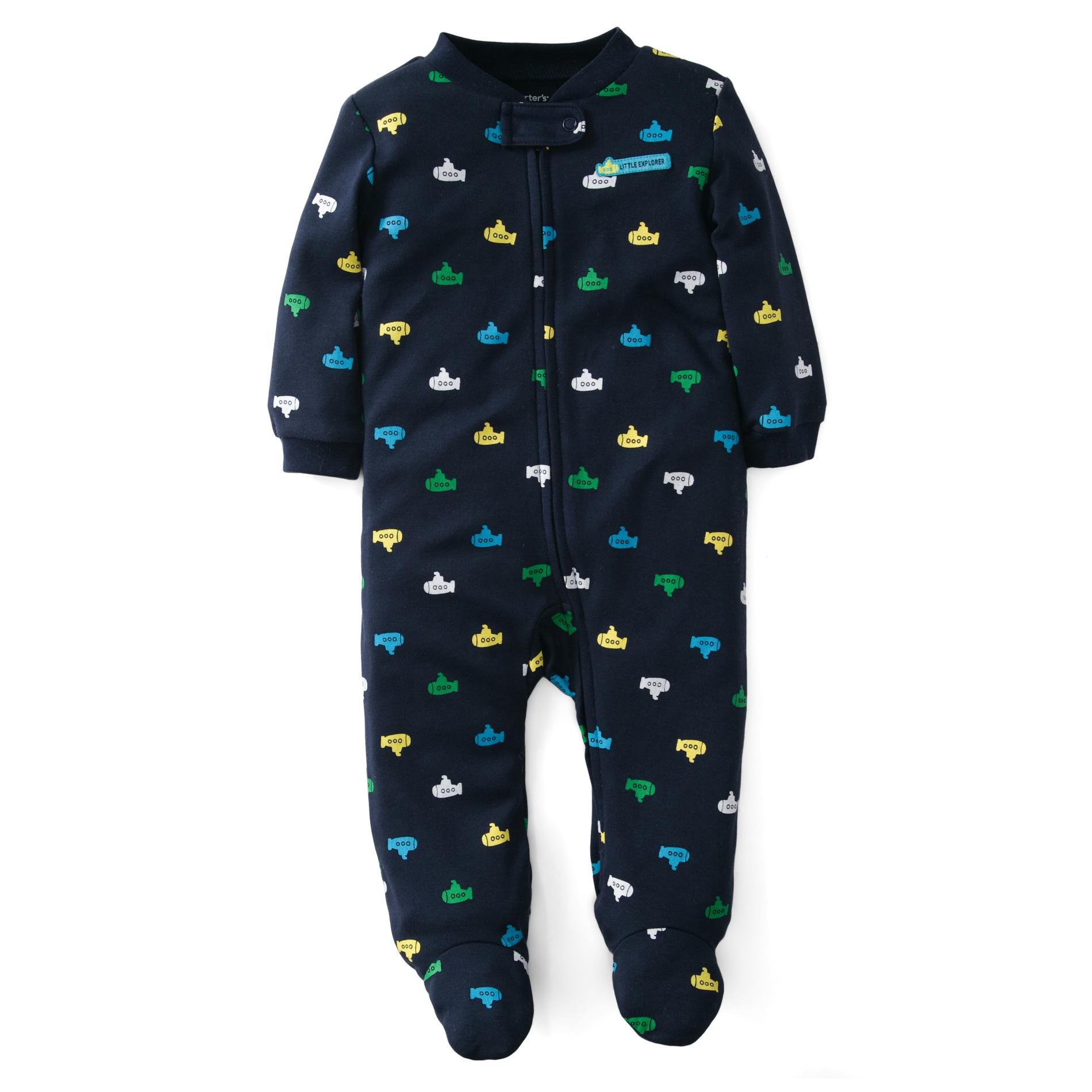 Carter's Newborn Boy's Microfleece Footed Pajamas - Submarine