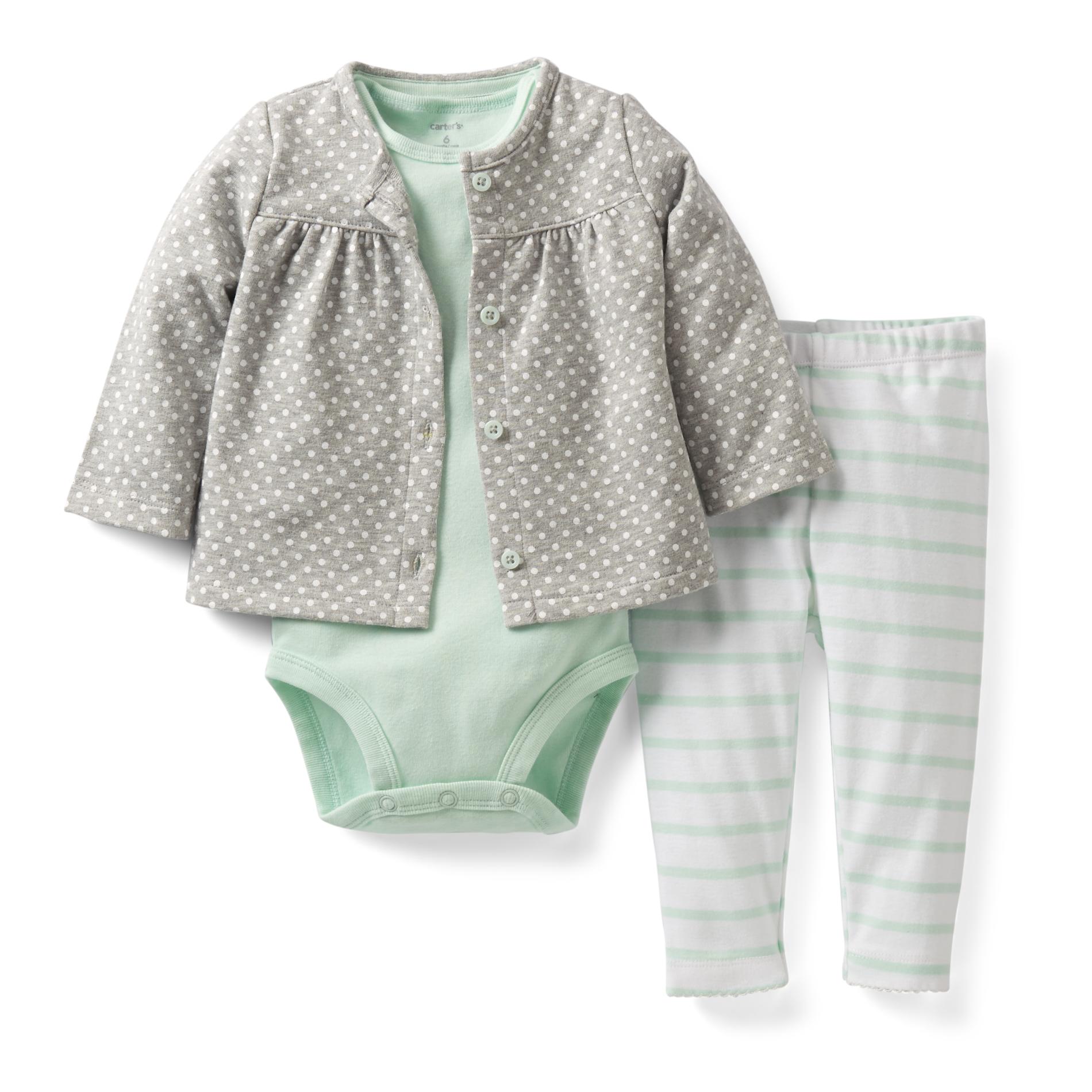 Carter's Newborn & Infant Girl's Jacket  Bodysuit & Leggings