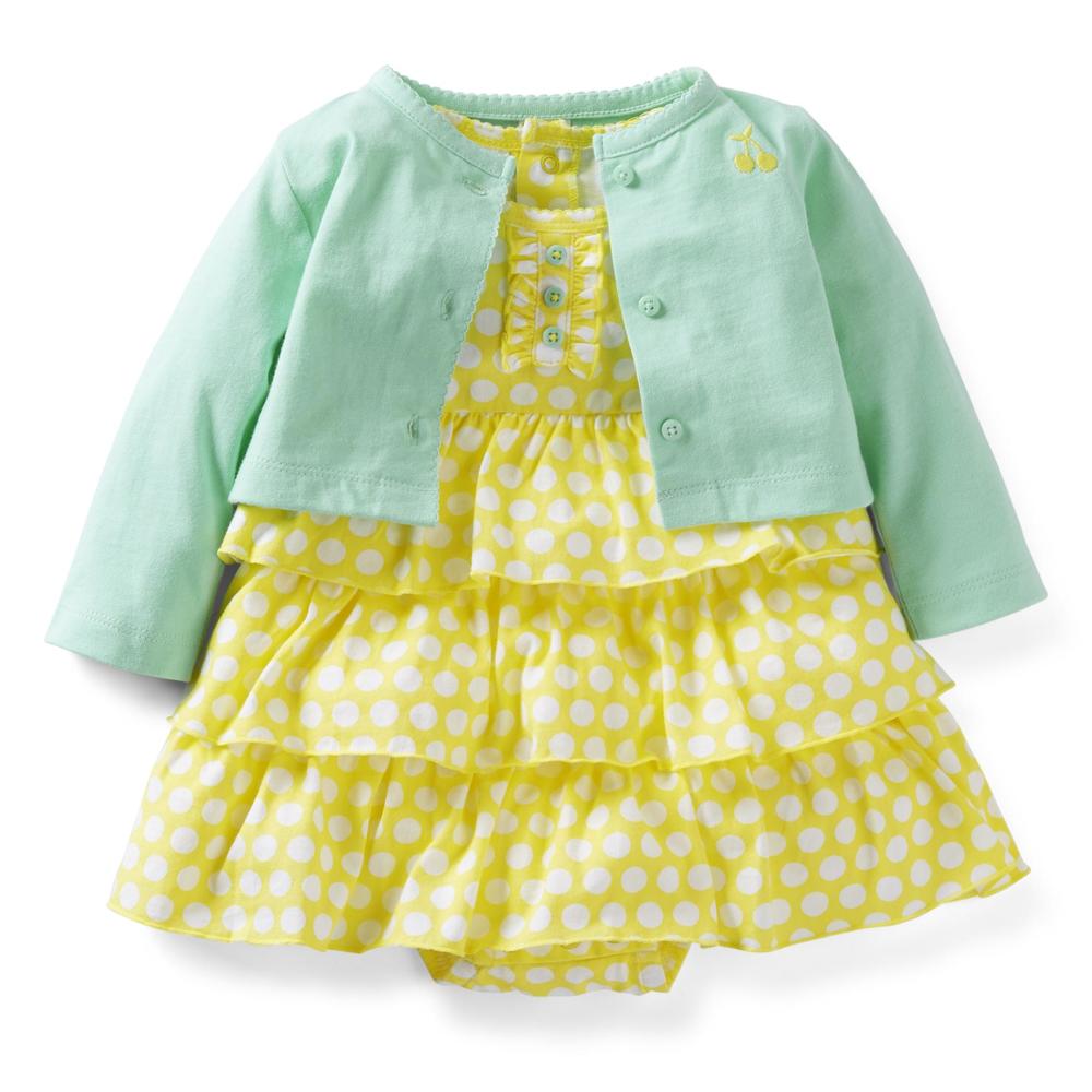 Carter's Newborn & Infant Girl's Ruffled Dress & Sweater - Polka Dots
