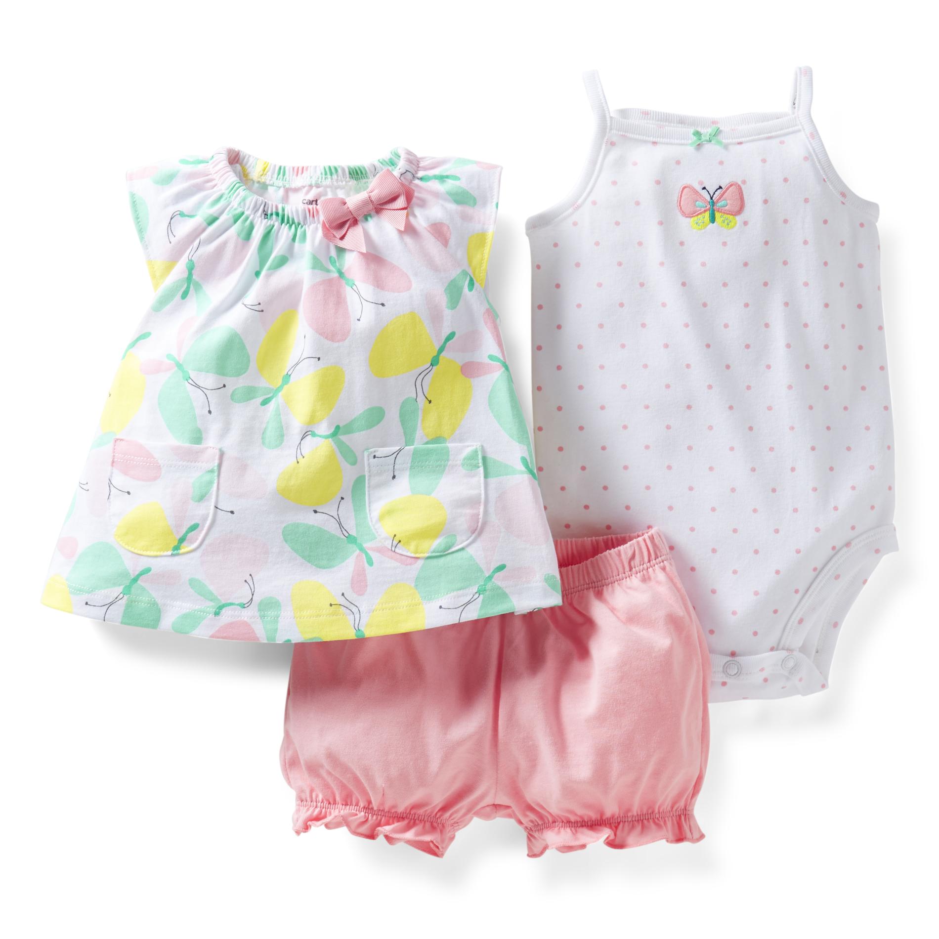 Carter's Newborn & Infant Girl's Bodysuit  Top & Diaper Cover - Butterflies