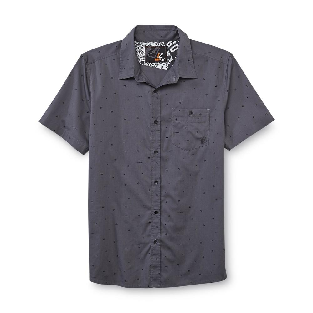 Amplify Young Men's Button-Front Shirt - Abstract Symbols