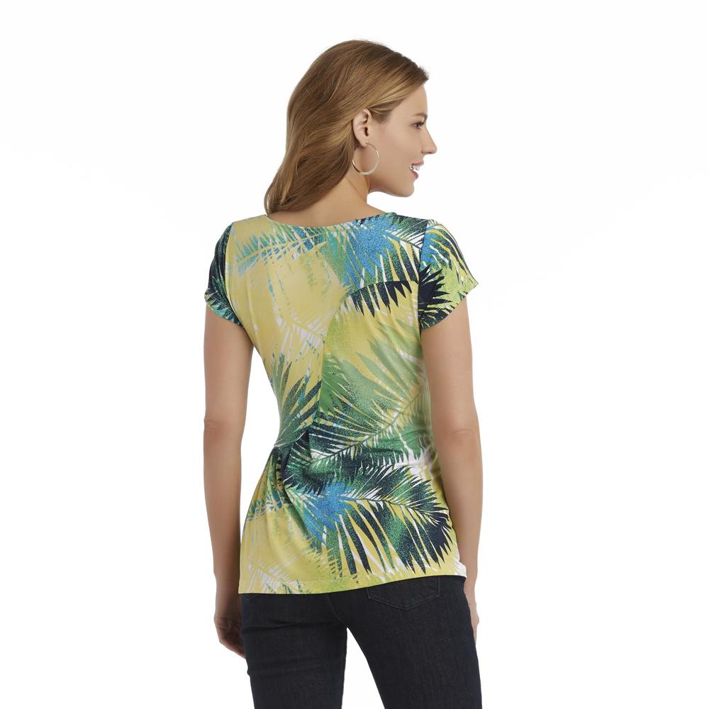 Grisbi Women's Pleated Top - Palms