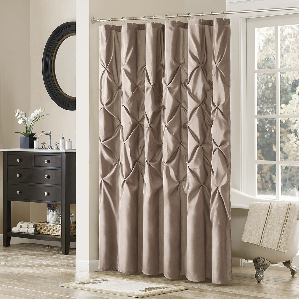 Madison Classics Piedmont Pieced Faux Dupioni Shower Curtain in