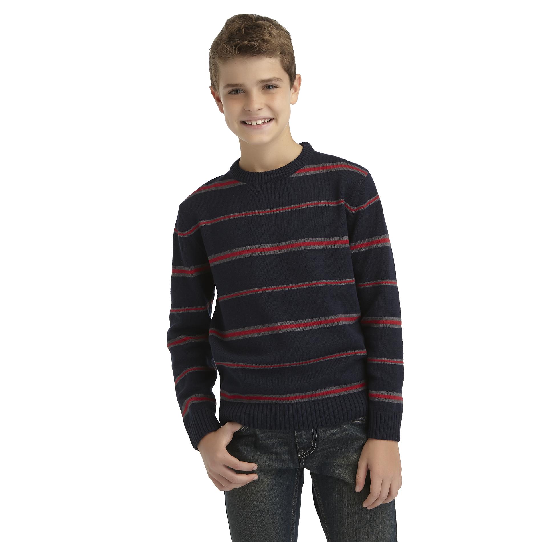 Michael Gerald Boy's Crew Neck Sweater - Striped