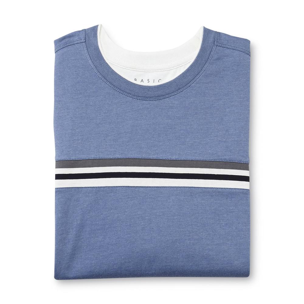 Basic Editions Men's Big & Tall Layered-Look T-Shirt - Stripe