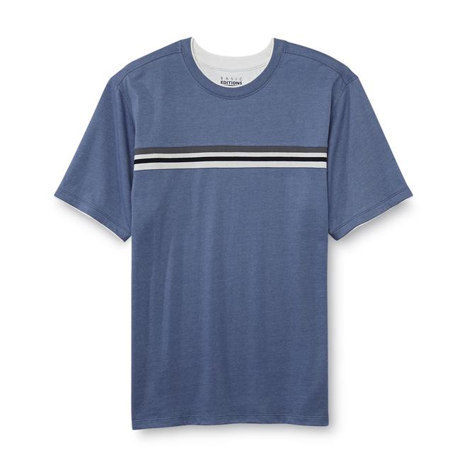 Basic Editions Men's Layered-Look T-Shirt - Stripe - Clothing, Shoes ...