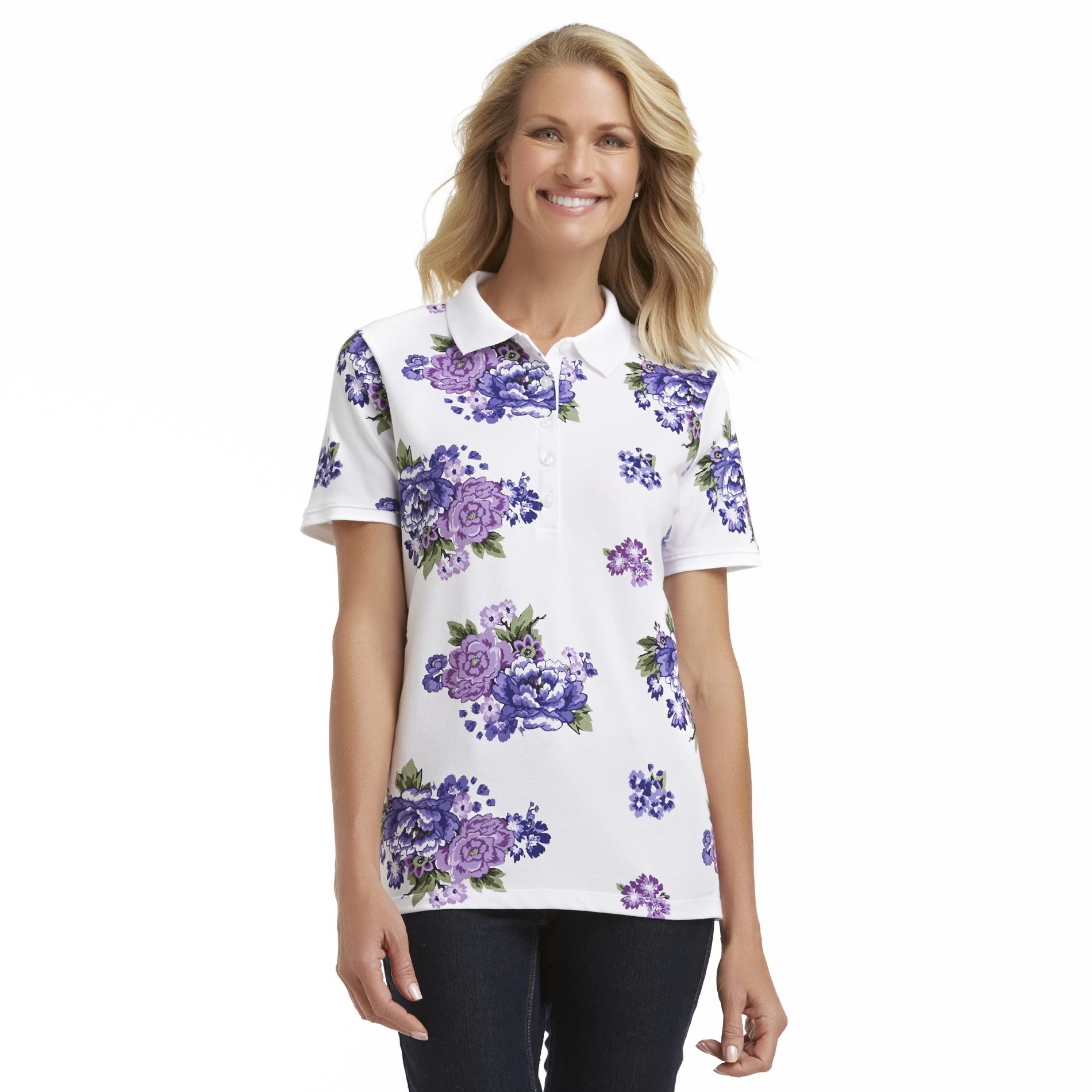 Laura Scott Women's Polo Shirt - Floral