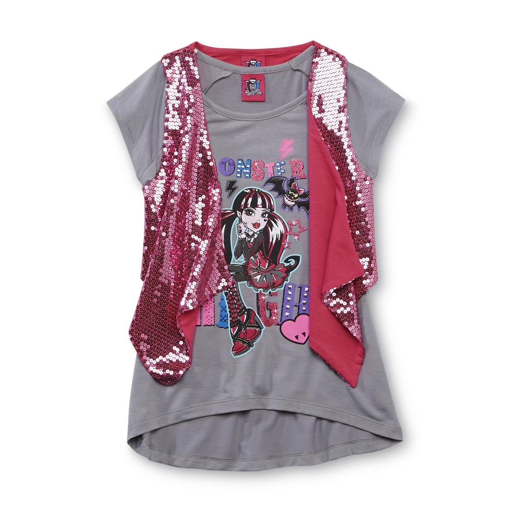 Monster High Girl's Layered Shirt & Vest
