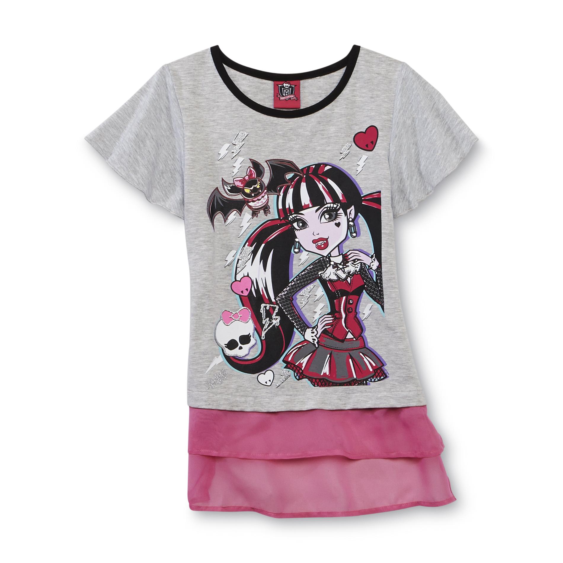 Monster High Girl's Layered-Look Top - Draculaura