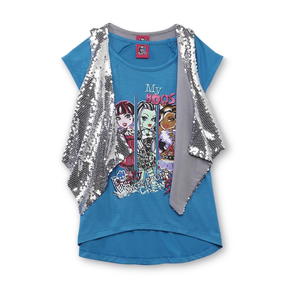 Monster High Girl's Layered Shirt & Vest