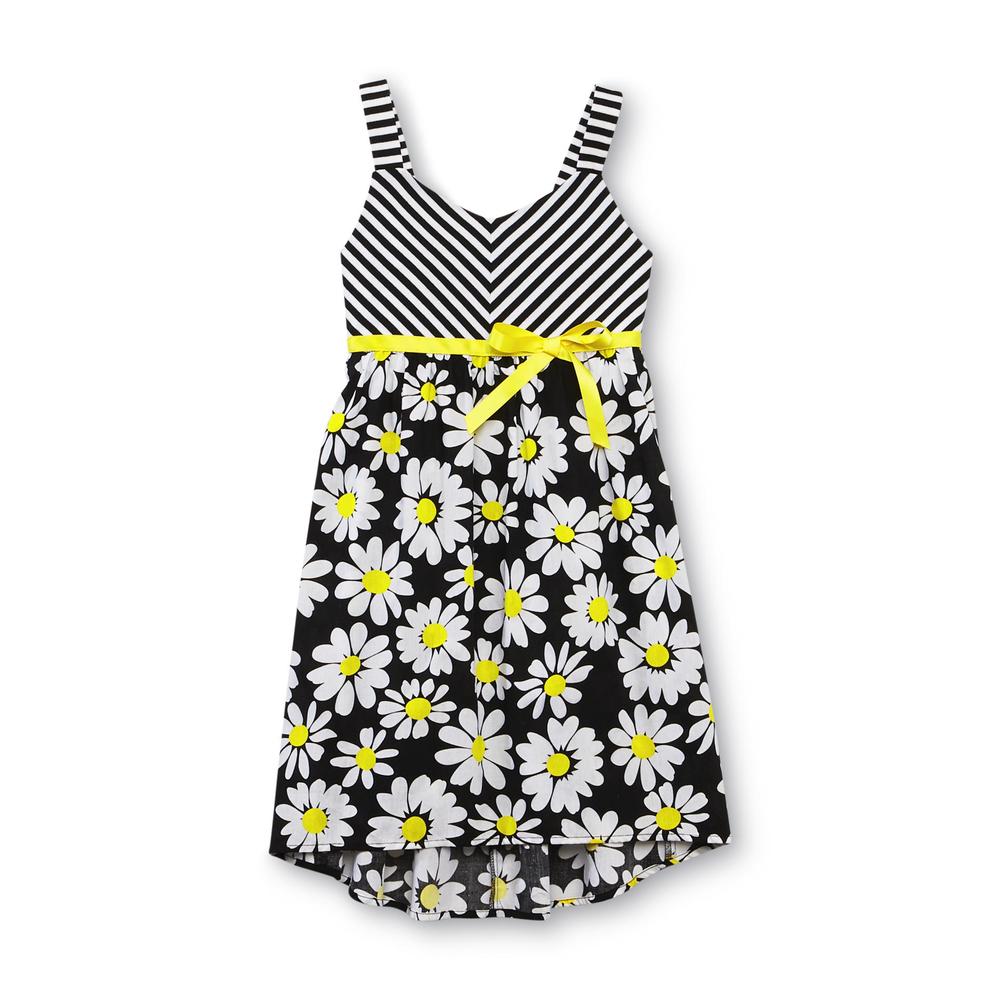 Basic Editions Girl's Sleeveless Dress - Striped & Floral